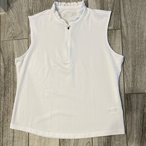 Vineyard Vines White Sleeveless Zippered Golf Top-size Large